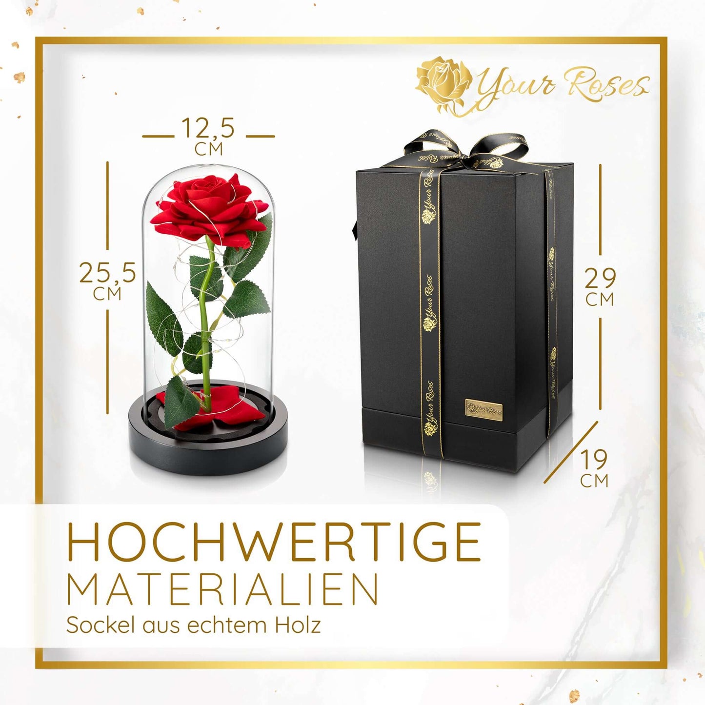 Romantisches Geschenk für Frauen – leuchtende Premium-Rose im Glas