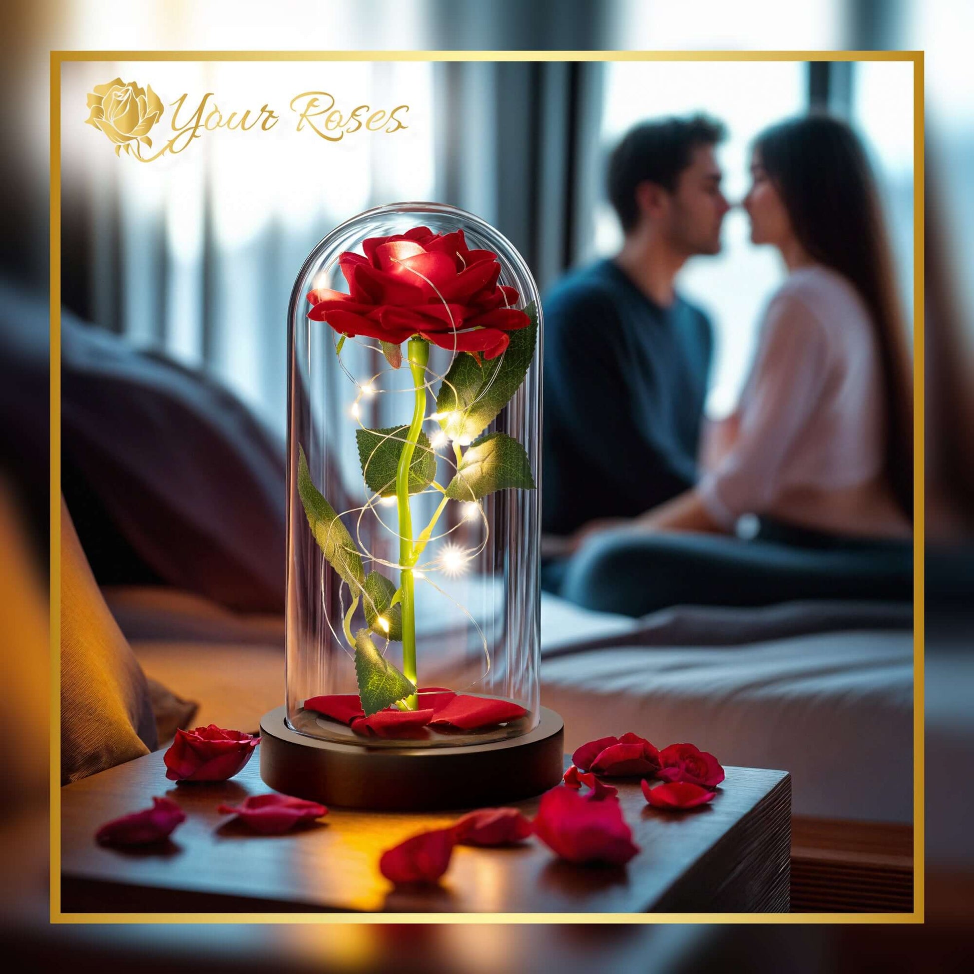 LED Premium-Rose im Glas – stilvolle Dekoration und Geschenkidee für Jahrestag oder Valentinstag