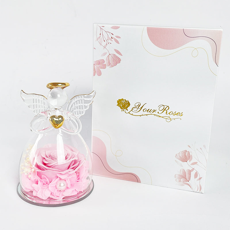Romantisches Valentinstag Geschenk – Premium Rose in Engelfigur