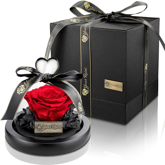 Echte Premium-Rose im Glas – luxuriöses Geschenk in Geschenkbox