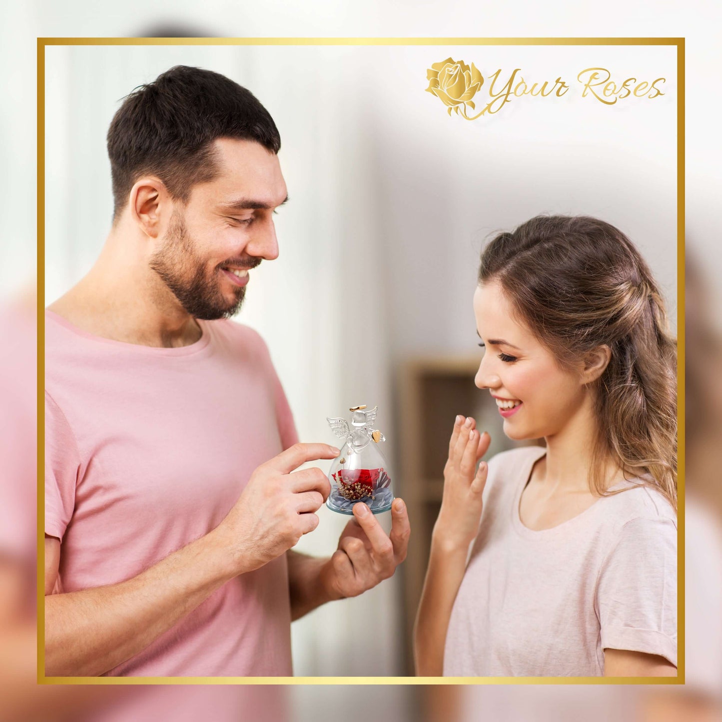 Valentinstag Geschenkidee – personalisierte Rose im Glas mit Gravur